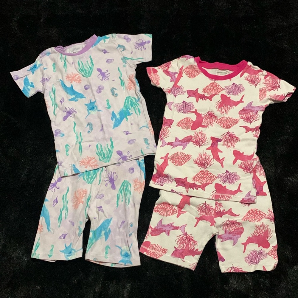 Burt's Bees 2 sets Under Water Animals & Sharks, Girl Boy Short Sleeves & Shorts